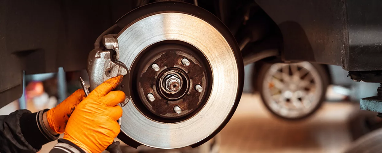 checking the brakes and rotor