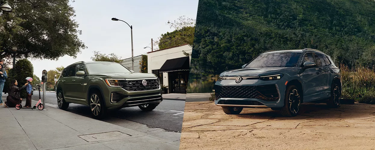 Volkswagen Atlas and Tiguan vehicles side by side