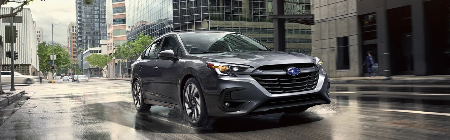 front view of a silver 2025 Subaru Legacy Touring XT
