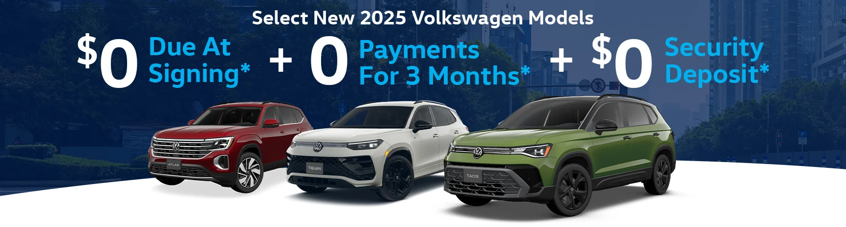 zero due at signing and zero payments and zero security deposit