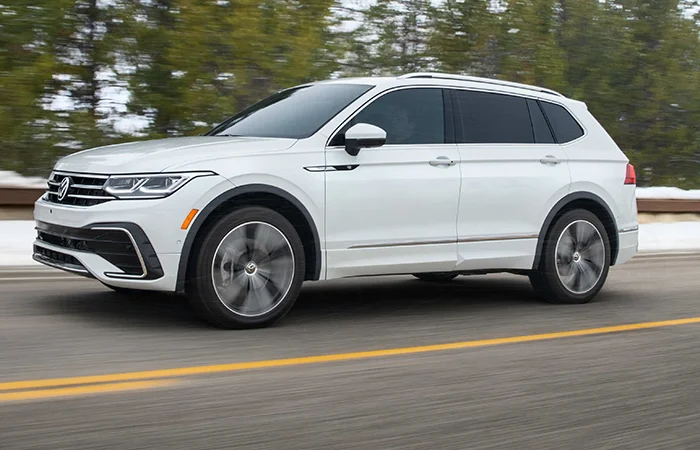 white Tiguan in profile