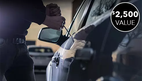 theft stealing car $2,500 value burst