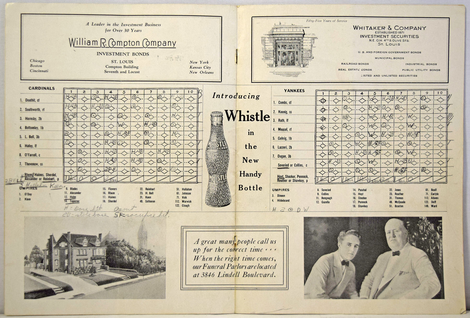 1926 World Series Program  At St. Louis Good