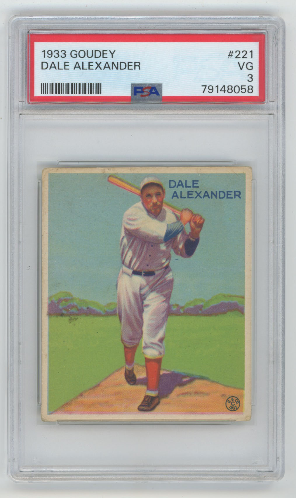 1933 Goudey 221 Alexander PSA 3