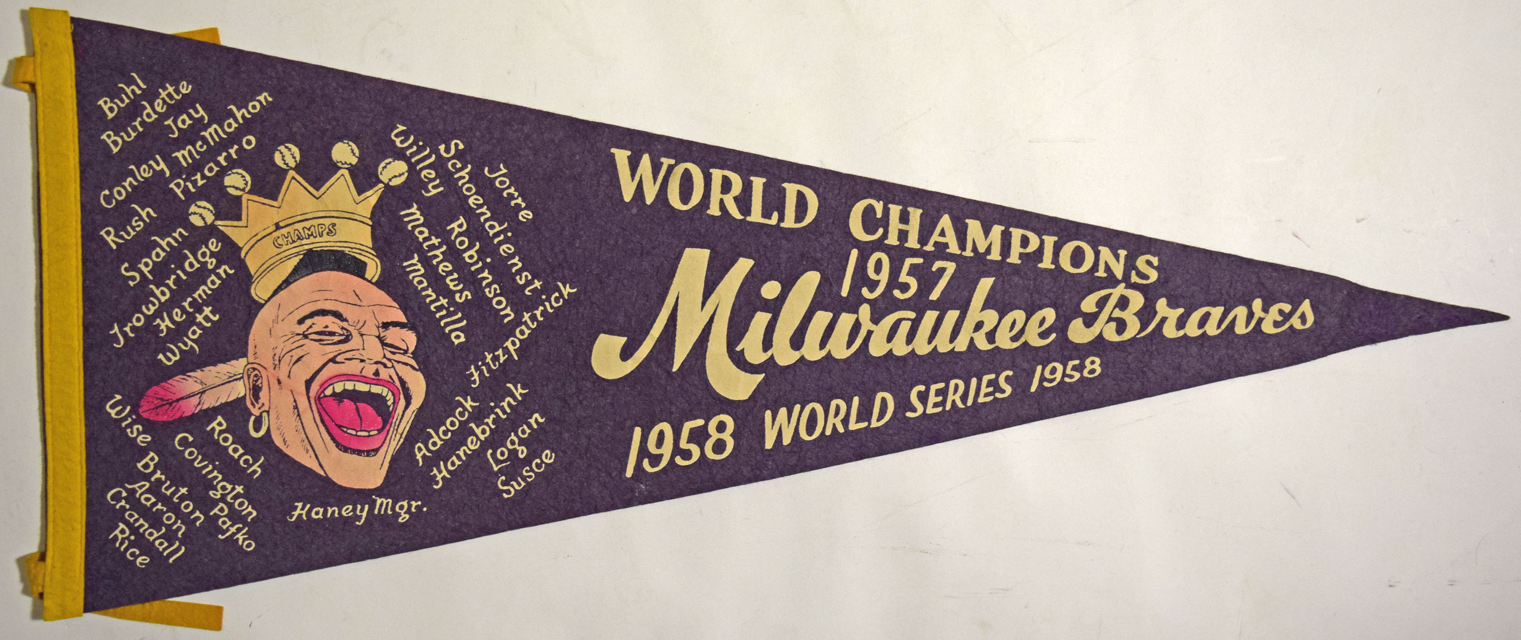 1957 Pennant  Milwaukee Braves World Series
