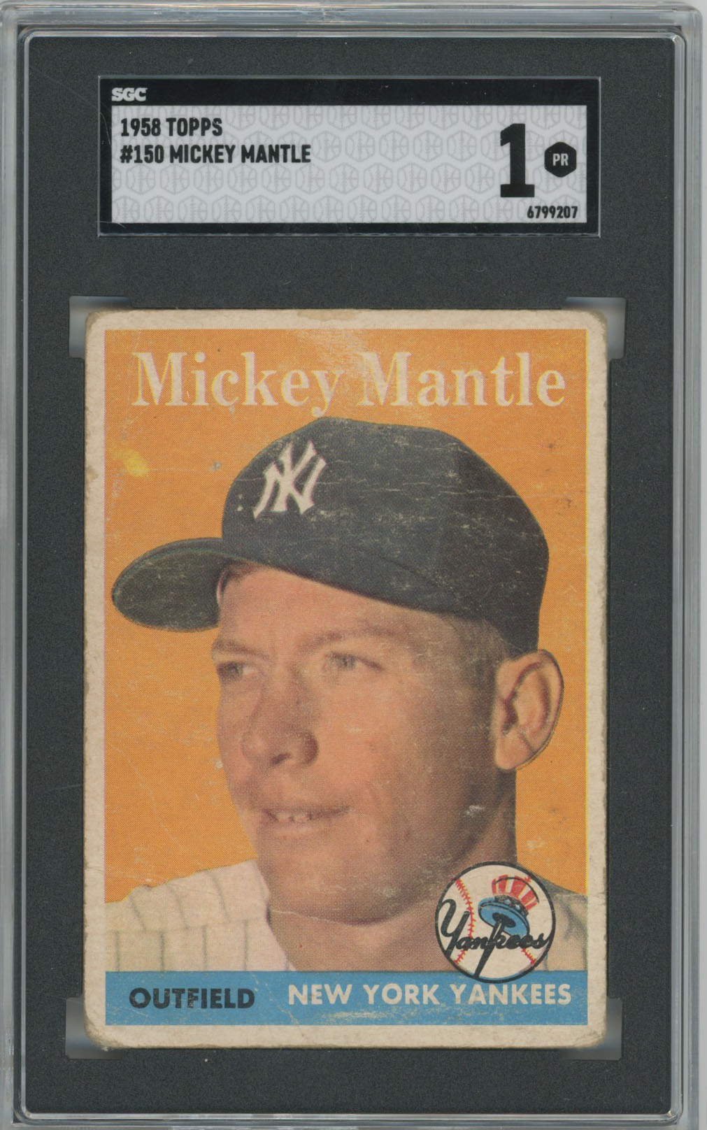 1958 Topps 150 Mantle SGC 1