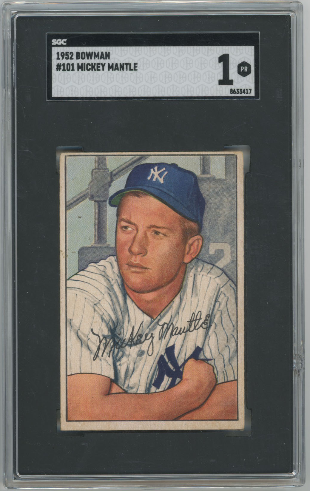 1952 Bowman 101 Mantle SGC 1