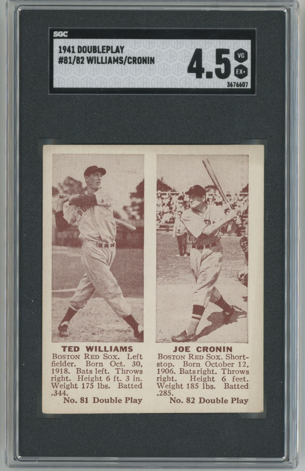 1941 Double Play 81 Williams, Cronin SGC 4.5