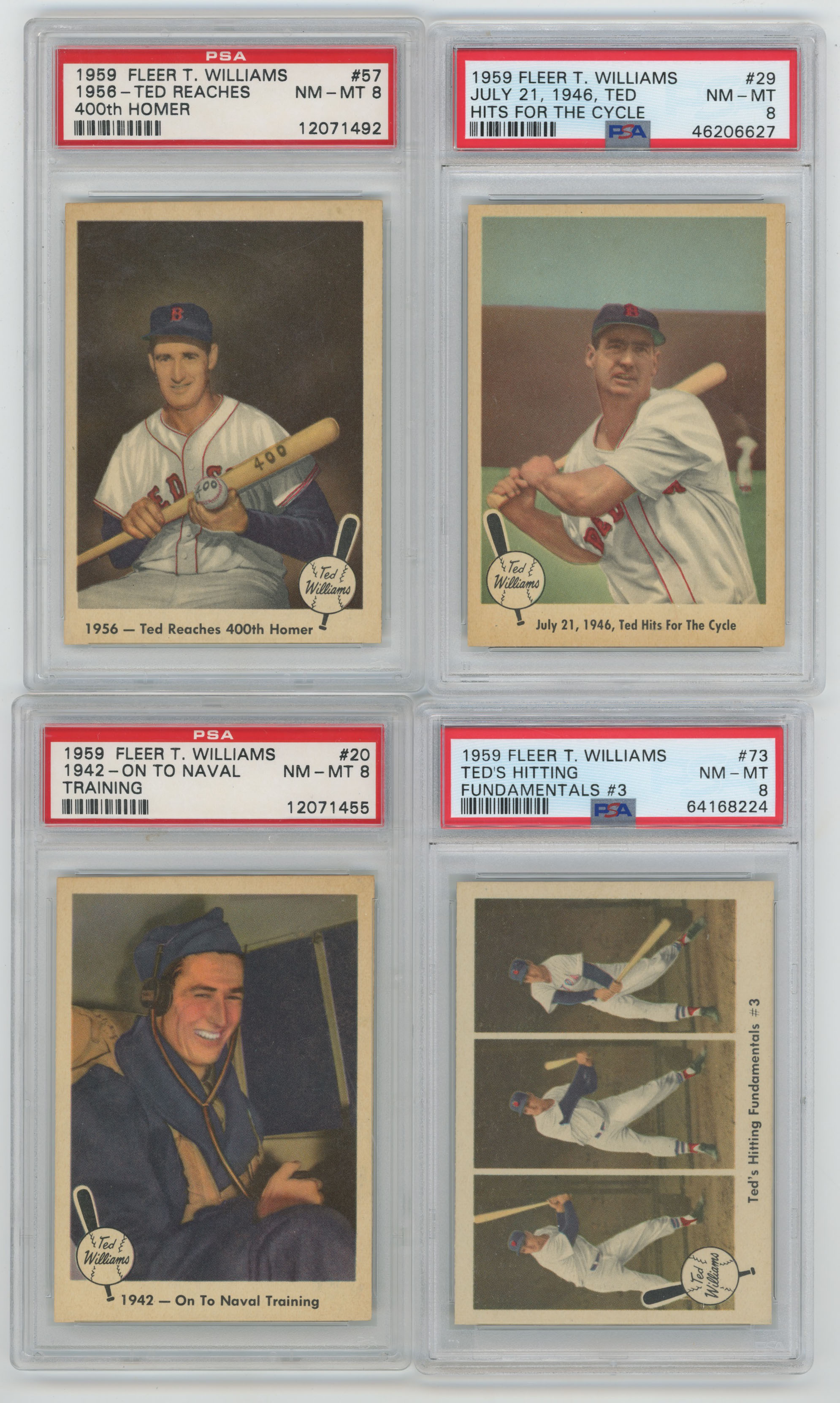 1959 Fleer Ted Williams  Lot of 4 different PSA 8s