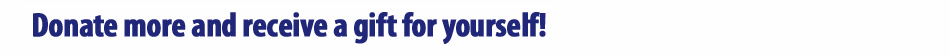 Donate more and receive a gift for yourself!