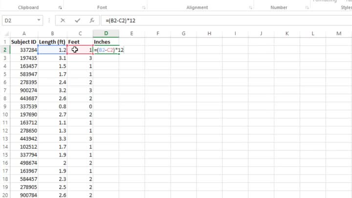 Video: How to Convert Decimals to Feet & Inches in Excel | eHow