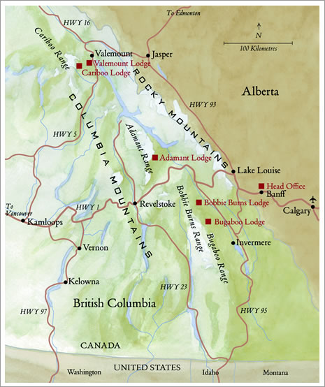 CMH Heli-Hiking Areas Map