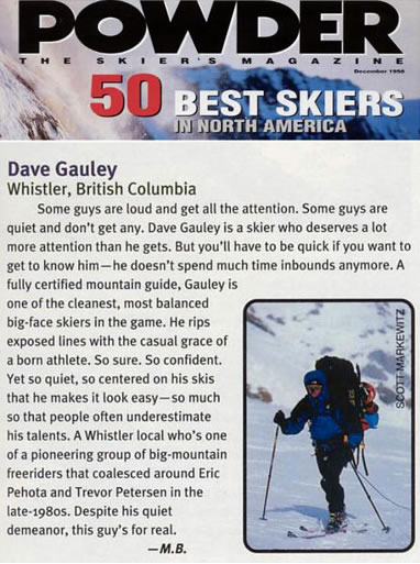 Dave Gauley article in Powder
