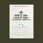 Country Residence of S.F.B. Morse, Near Poughkeepsie, N.Y. Riverfront Elevation and Plans
