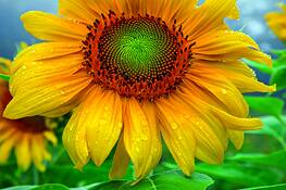 Raindrops_on_sunflower
