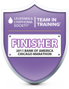 Team in Training - 2011 Bank of America Chicago Marathon Finisher Badge