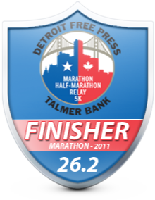 2011 Detroit Free Press Marathon Finisher Badge