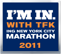 2011 ING New York City Marathon I'm In with TFK Badge