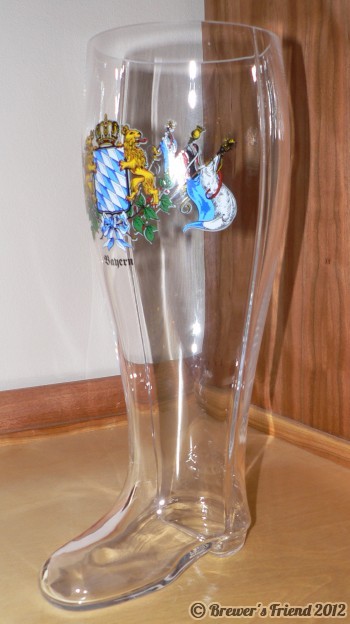 german beer boot glass
