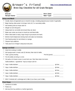 brewing allgrain checklist