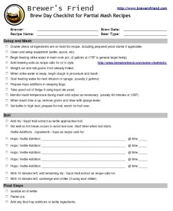 brewing partial mash checklist