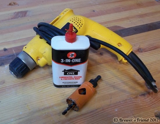 electric brew drill hole