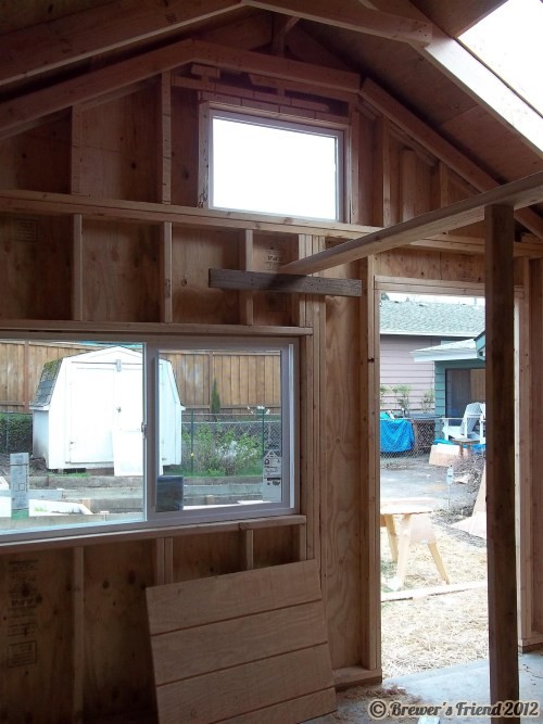 Brew shed looking outside