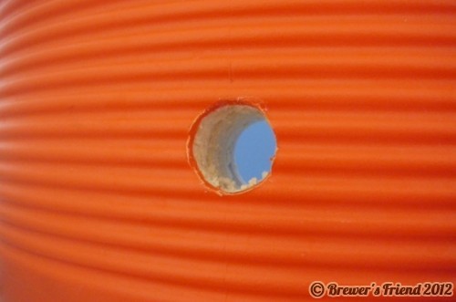 drill hole for cork