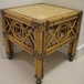 Rattan Side Table with Rollers