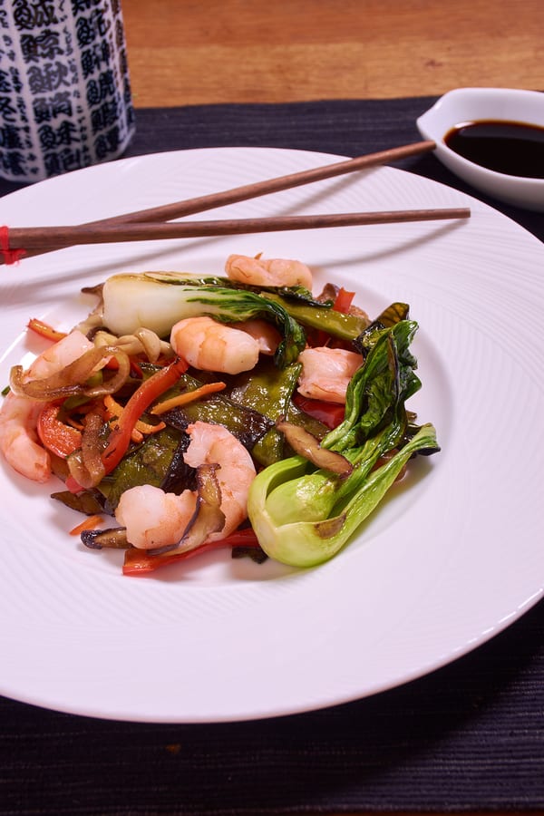 Sous vide shrimp stir fry top v Sous vide shrimp stir fry top v