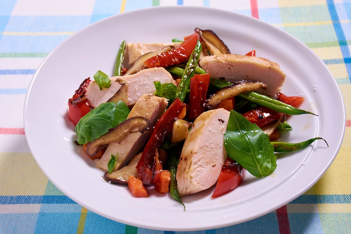 Sous vide chicken breast sauteed vegetables 3 Sous vide chicken breast sauteed vegetables 3