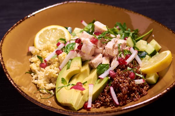 Sous vide chicken grain bowl 2 Sous vide turkey grain bowl 2
