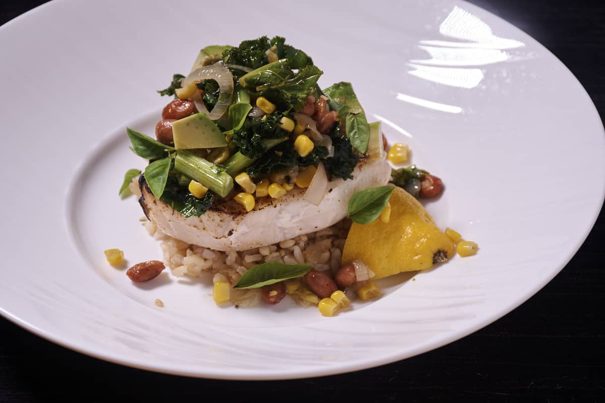 Sous vide swordfish corn bean salad 6 Sous vide swordfish corn bean salad 6