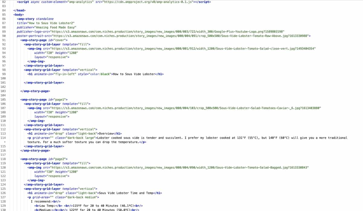 Web story code html example Web story code html example