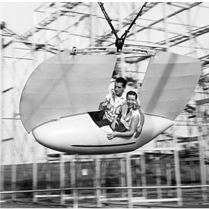 The Flying Scooter was one of Wedgewood Village's two newest rides in 1959. 