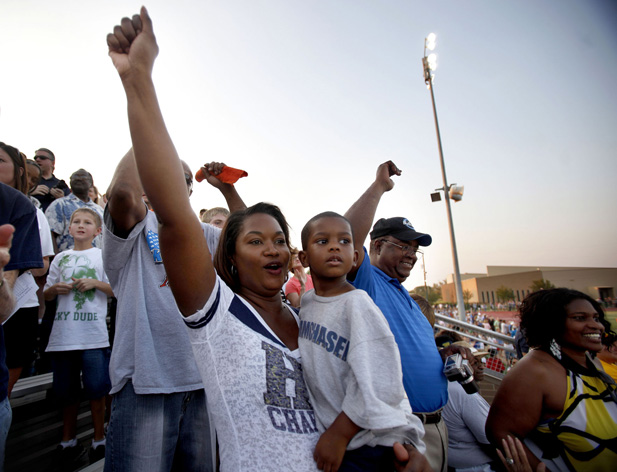 Aletha House has been a constant at her son's games. Whether Barry J. Sanders was playing summer baseball in Texas or high school football at Heritage Hall, his mother has always been there. Now, her 3-year-old son, Terrance Johnson, is a regular, too..
