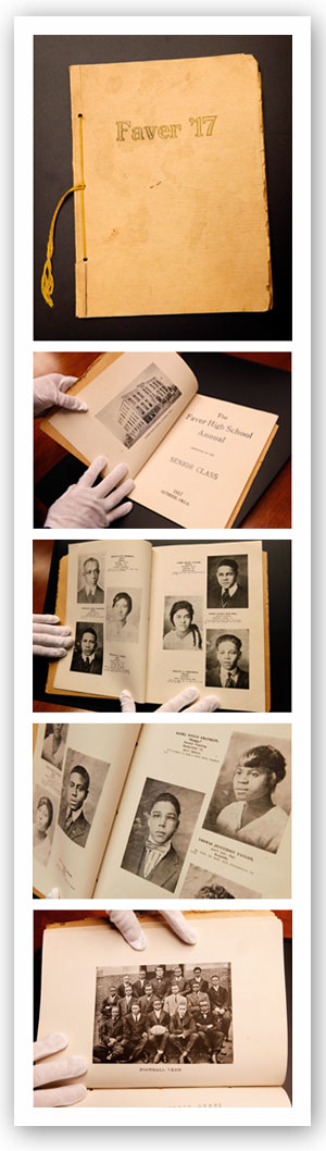 A collection of images from a Faver High School Yearbook dated 1917.
