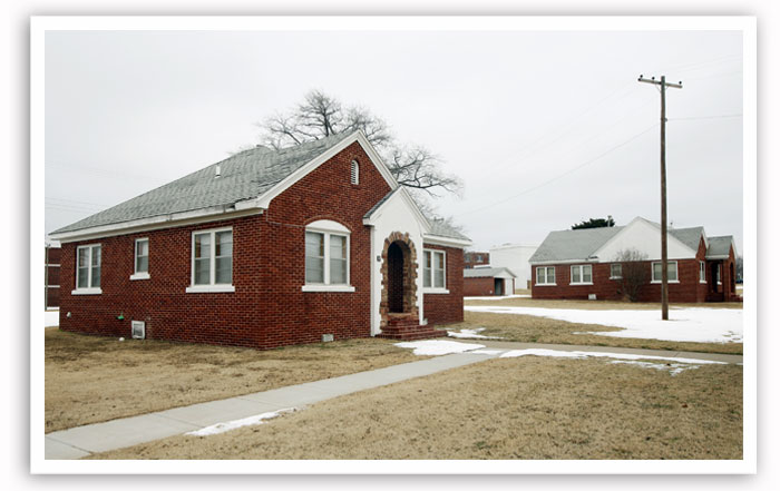 Cottages on the Langston University campus, as seen in January 2010.
