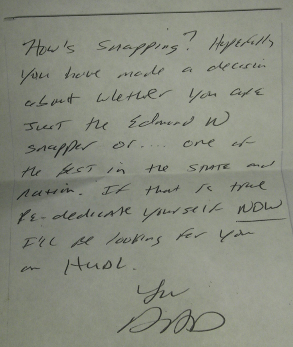 A letter written by Oklahoma Army National Guard Maj. Casey Reed to his son, Berkeley, who is Edmond North's junior deep snapper. Casey Reed is in Afghanistan.