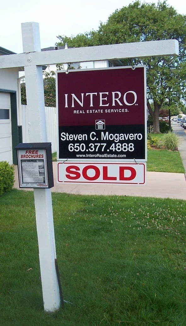 Intero Real Estate Services real estate sign sold. Intero Real Estate Services