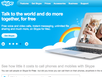 photo of the website for Skype
