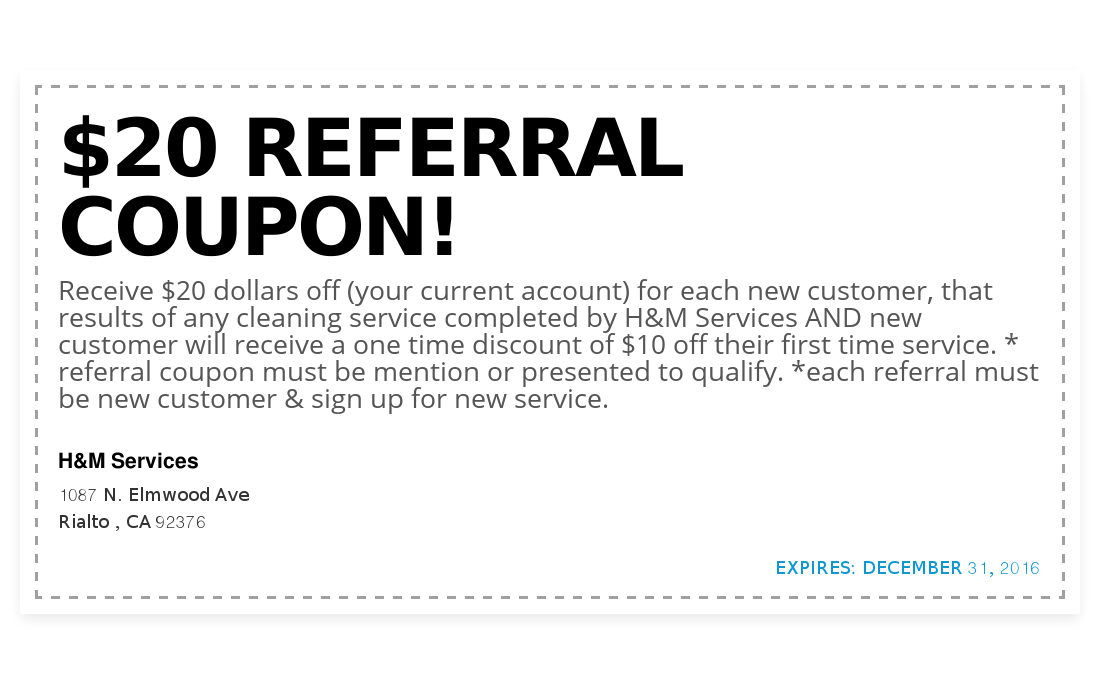 H&M Services coupon | $20 Referral Coupon! | Couponler