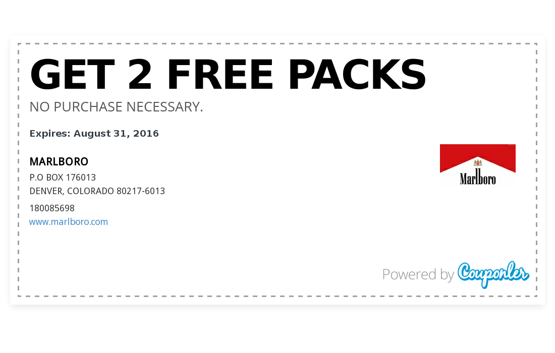 MARLBORO coupon Get 2 Free Packs Couponler