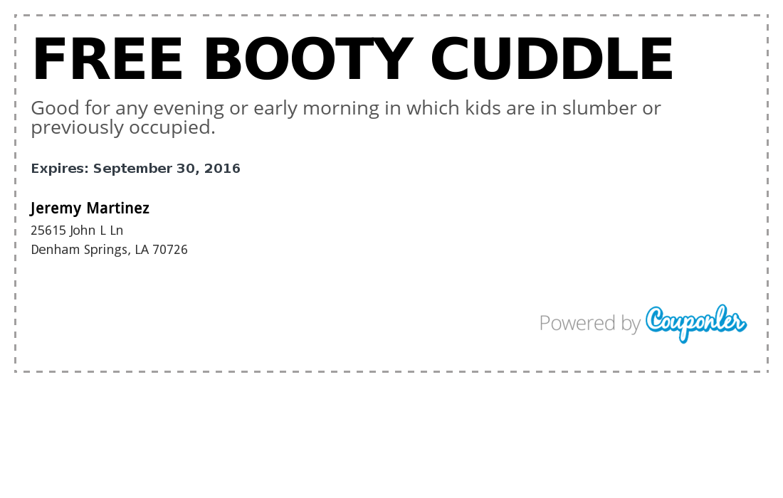 Jeremy Martinez Coupon Free Booty Cuddle Couponler