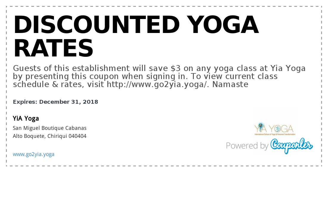 YiA Yoga coupon Discounted Yoga Rates Couponler