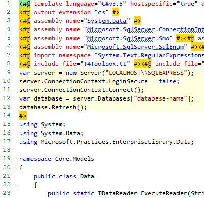 t4-after T4 code in Visual Studio 2010 with Tangible Engineering extension