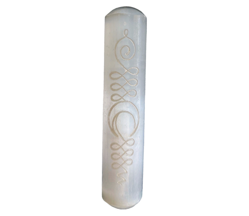 Unalome Moon Selenite Wand