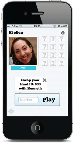 PeopleHunt, icebreaker for events, swap hunt ID to talk to new people 