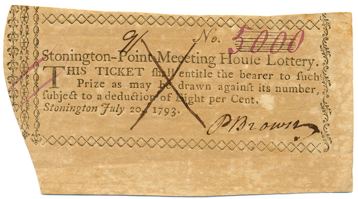 Stonington Point Meeting House Lottery Ticket 1793