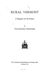 Rural Vermont: a program for the future